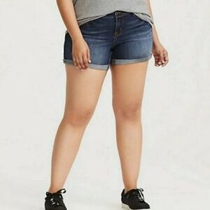 Torrid Raw  Hem Cuffed Jean Shorts